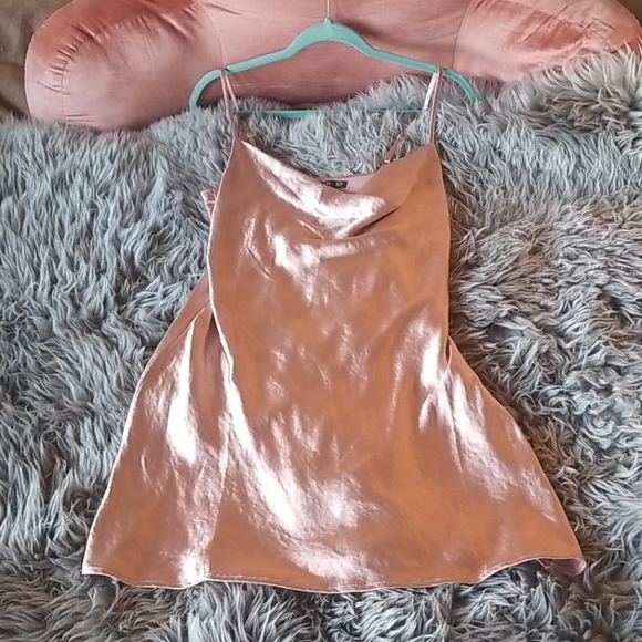 NWT Nasty Gal Sought After Cowl Satin Dress - Picture 1 of 7